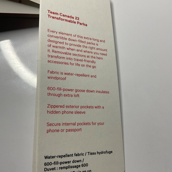 LULULEMON TEAM CANADA TRANSFORMABLE DOWN PARKA VEST NWT SZ 16 - Picture 16 of 16